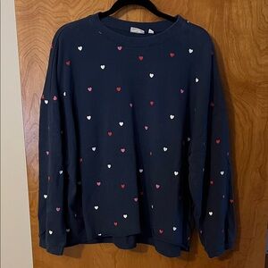 ❤️ Mighty Fine Blue Top with Heart Accents